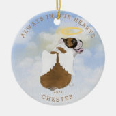 記念天使の犬の翼の写真セラミックオーナメント セラミックオーナメント (正面)