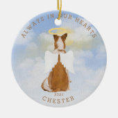 記念天使の犬の翼の写真セラミックオーナメント セラミックオーナメント (正面)