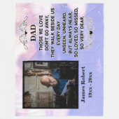 記念引用文カスタムパパ写真と名前 フリースブランケット (正面)