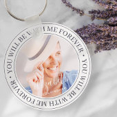 記念引用文モダンエレガントカスタム写真 キーホルダー