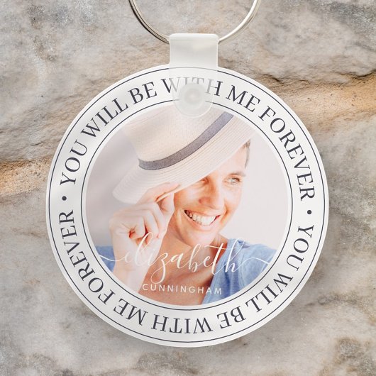 記念引用文モダンエレガントカスタム写真 キーホルダー