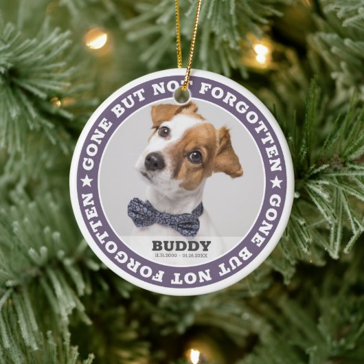 記念引用文モダンペット写真悔やみや弔慰記念 セラミックオーナメント (ツリー)