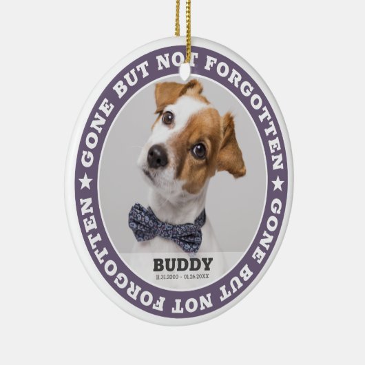 記念引用文モダンペット写真悔やみや弔慰記念 セラミックオーナメント (右)