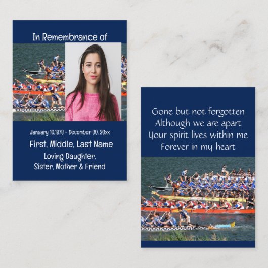 記念形石龍ボート漕ぎ 名刺 (正面/裏面)