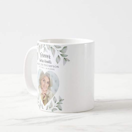 記念心臓の形をした永遠の私たちのハート コーヒーマグカップ (正面左)