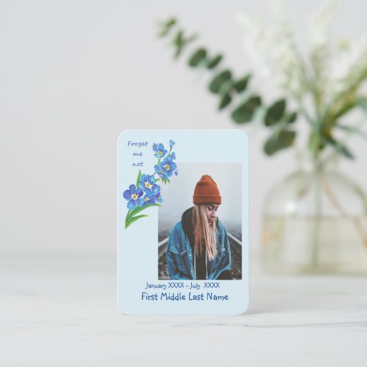 記念忘れ記念花 名刺 (スタンド正面)