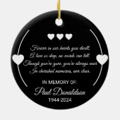 記念悔やみや弔慰カスタム写真と文字 セラミックオーナメント (裏面)