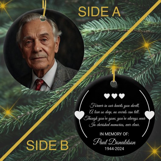 記念悔やみや弔慰カスタム写真と文字 セラミックオーナメント