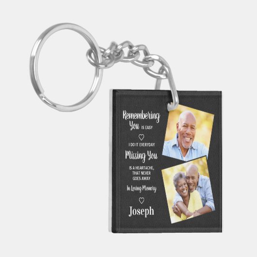 記念悔やみや弔慰フェイクレザー写真 キーホルダー (正面左)