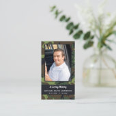 記念悔やみや弔慰迷彩柄葬儀祈りの言葉カード素朴 コーリングカード (スタンド正面)