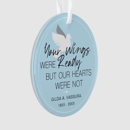 記念撮影の準備ができたあなたの翼 オーナメント (正面)