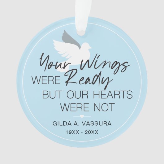 記念撮影の準備ができたあなたの翼 オーナメント (正面)
