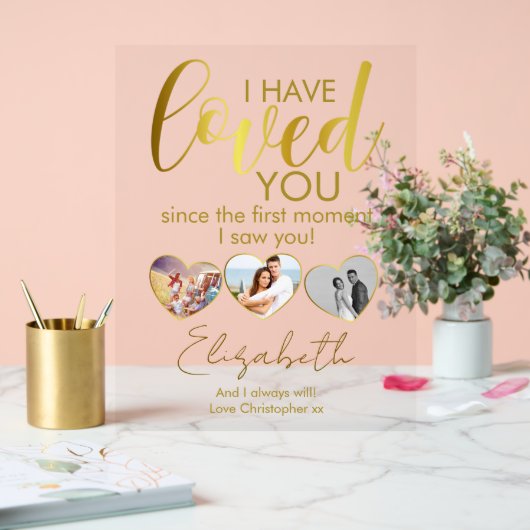 記念撮影コラージュハート アクリルサイン (ウェディング)