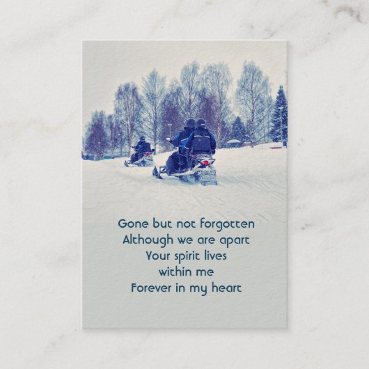 記念撮影スノーモービル冬 名刺 (正面)