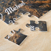 記念撮影ビーチカップル ジグソーパズル (側面)