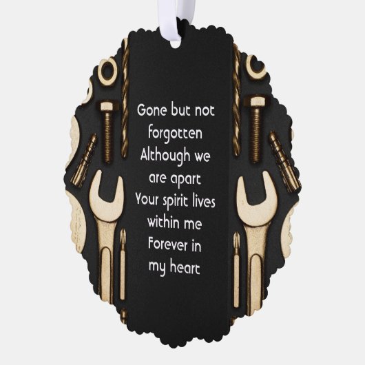 記念撮影祈りの言葉ツール整備士 オーナメントカード (左)