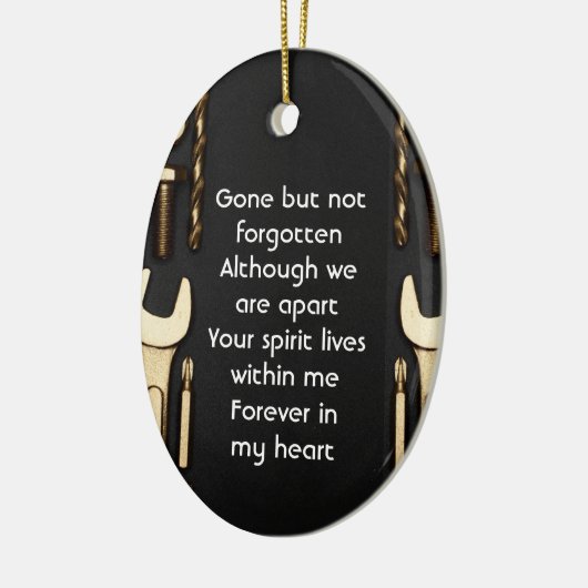 記念撮影祈りの言葉ツール整備士 セラミックオーナメント (左)