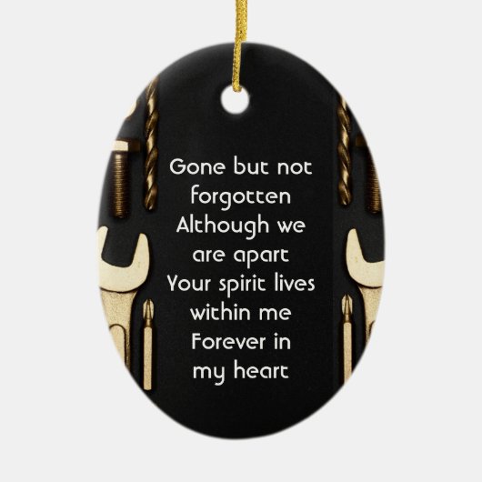 記念撮影祈りの言葉ツール整備士 セラミックオーナメント (正面)