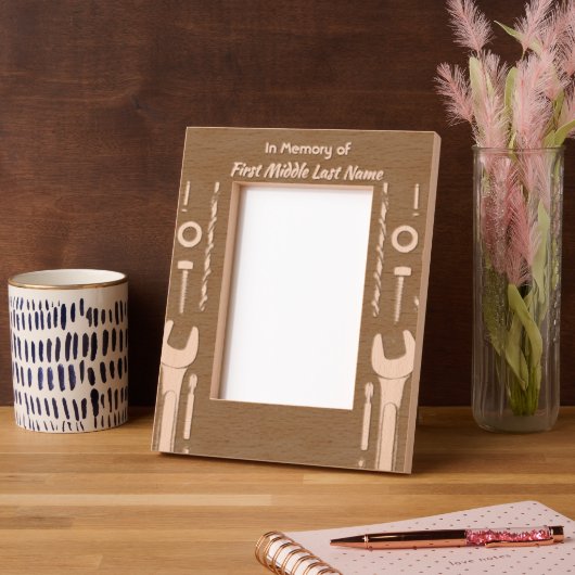 記念撮影祈りの言葉ツール整備士 レーザー彫刻フレーム (左)