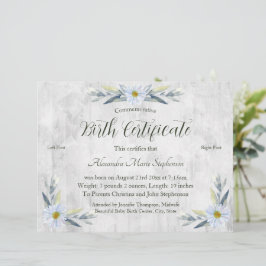 記念新生児機器誕生証明書