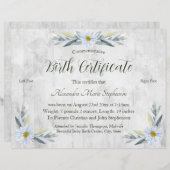 記念新生児機器誕生証明書 (正面/裏面)