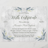 記念新生児機器誕生証明書 (正面)