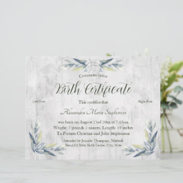 記念新生児機器誕生証明書