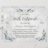 記念新生児機器誕生証明書 (正面/裏面)