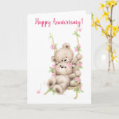 記念日おめでとう、カップルはスイングに参加 カード (黄色い花)