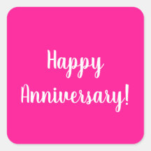 記念日おめでとう ホットピンク ホワイト タイポグラフィ