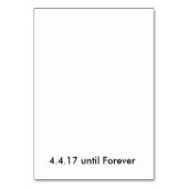 記念日おもしろいカード|シンプルカップルカード テーブルナンバー (裏面)