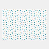 記念日お祝いパターン青/金ゴールドID723 ラッピングペーパーシート (正面3)