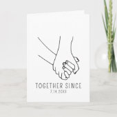 記念日から一緒に手を握ること カード (正面)