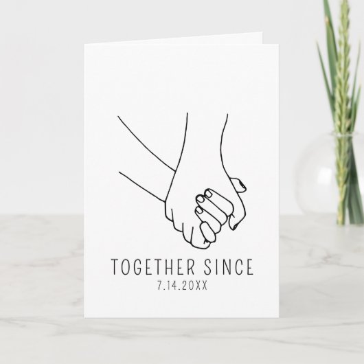 記念日から一緒に手を握ること カード (正面)