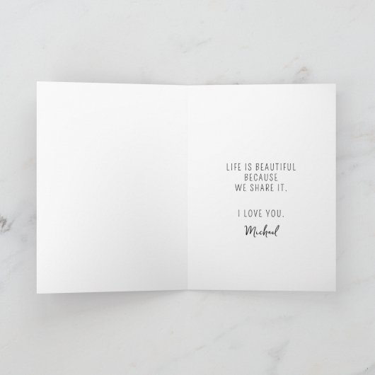 記念日から一緒に手を握ること カード (内部)