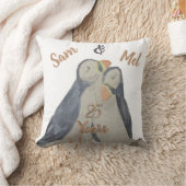 記念日かわいい鳥の水色パフィン クッション (ブランケット)