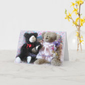 記念日くま カード (黄色い花)