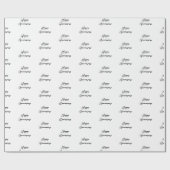 記念日たった今結婚しましたフォント白黒 スタイリッシュ ラッピングペーパー (フラット)