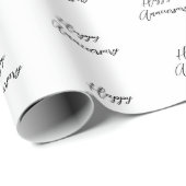 記念日たった今結婚しましたフォント白黒 スタイリッシュ ラッピングペーパー (ロールコーナー)