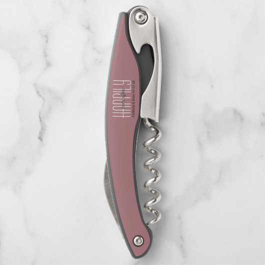 記念日のあいだ結婚の幸せなバラ ソムリエナイフ (裏面)