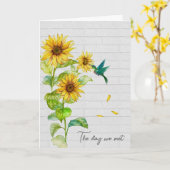 記念日のひまわりとハミングバード カード (黄色い花)