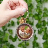 記念日のカスタマイズ可能な革および銀 キーホルダー (手)