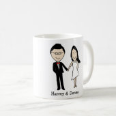記念日のカップルの名前入りな漫画 コーヒーマグカップ (正面右)