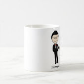 記念日のカップルの名前入りな漫画 コーヒーマグカップ (中央)