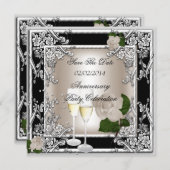 記念日のクリーム結婚ブラックを保存 セーブザデート (正面/裏面)