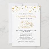 記念日のゴールドハート 年代を永遠に写真 招待状 (裏面)