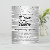 記念日のシルバー ブラック # 年を重ねて 招待状 (スタンド正面)
