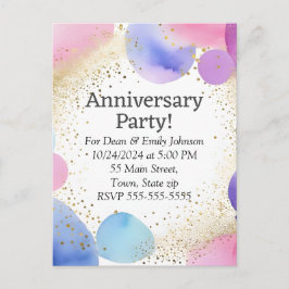 記念日のパーティの招待状 インビテーションポストカード