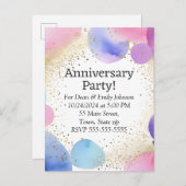 記念日のパーティの招待状 インビテーションポストカード (正面/裏面)