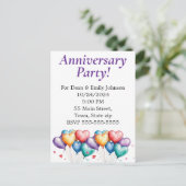 記念日のパーティの招待状 インビテーションポストカード (スタンド正面)